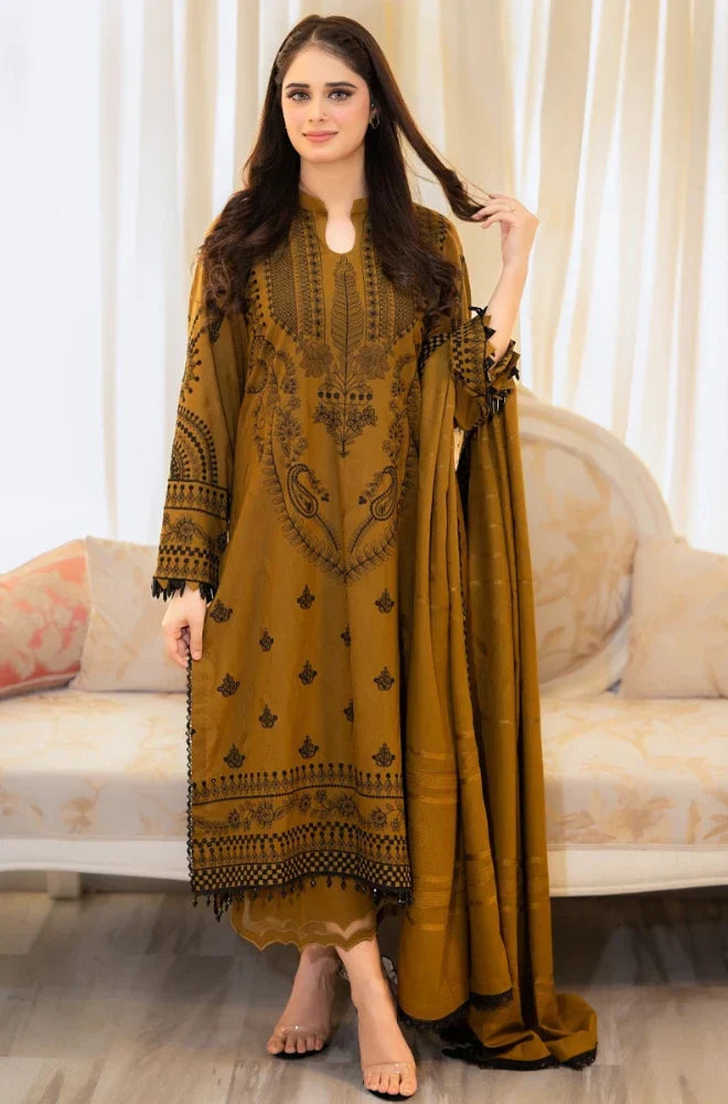 Libass - Winter 3PC Dhanak Embroidered Suit - BN3312