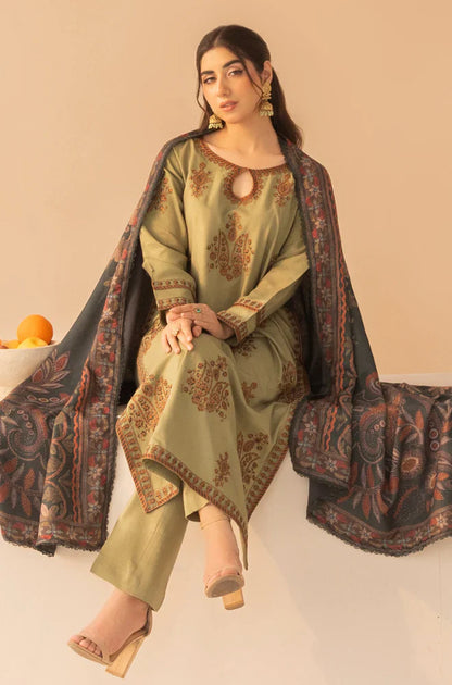 Mohagni - Winter 3PC Dhanak Embroidered Suit - BN3360