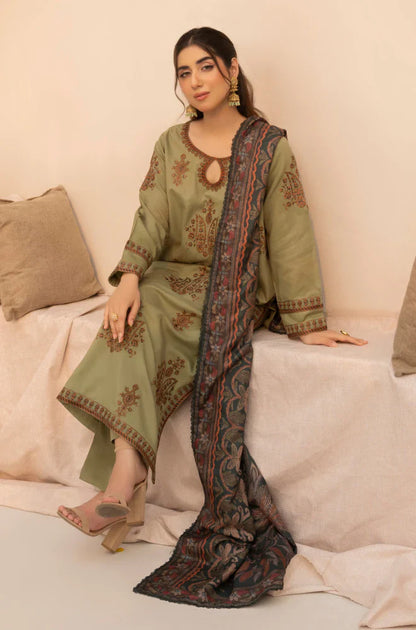 Mohagni - Winter 3PC Dhanak Embroidered Suit - BN3360