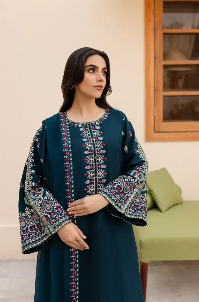 Sapphire - Winter 3PC Dhanak Embroidered Suit - BN33113