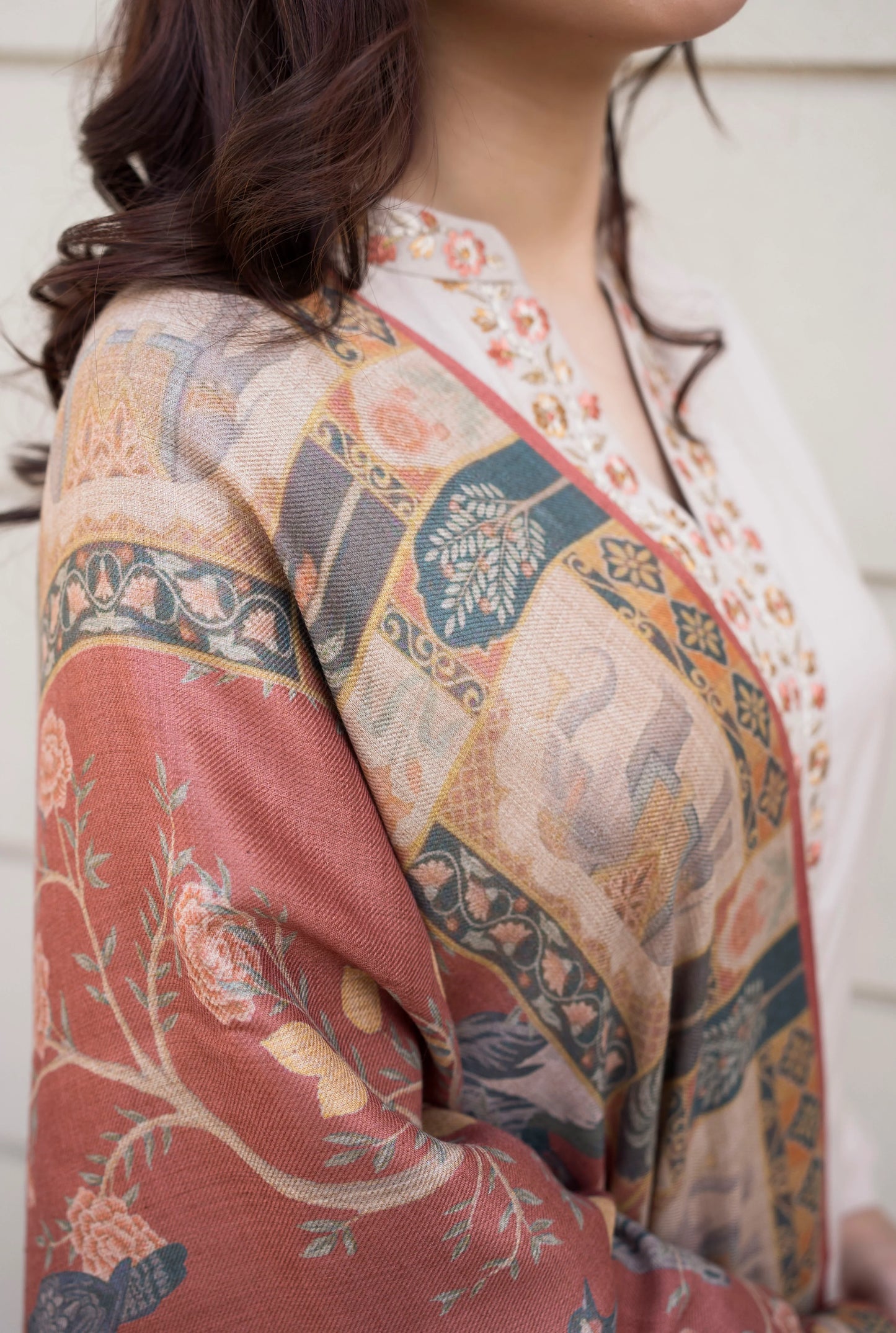 Asling - Winter 3PC Dhanak Embroidered Suit - BN3355