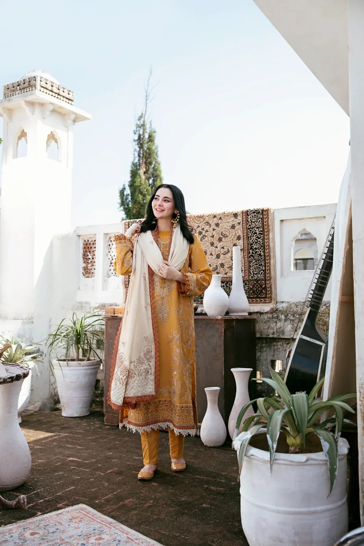 Florent - Winter 3PC Dhanak Embroidered Suit - BN3346