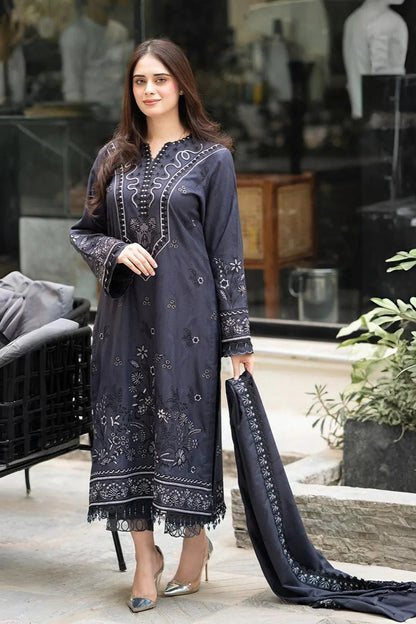 Libass - Winter 3PC Dhanak Embroidered Suit - BN3382