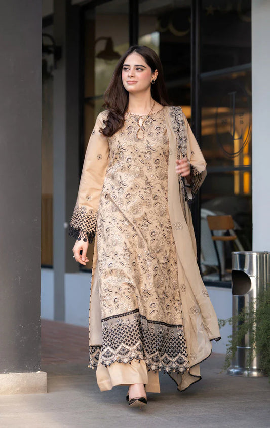 SB1077-Breeze- 3PC Lawn Embroidered Suit - SB1077