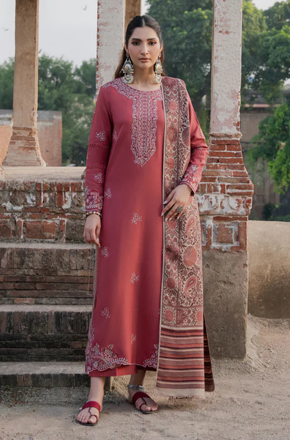 Izel - Winter 3PC Dhanak Embroidered Suit - BN33133