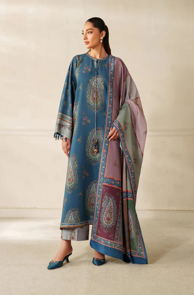 Baroque - Winter 3PC Karandi Digital Print Dress - BN33139