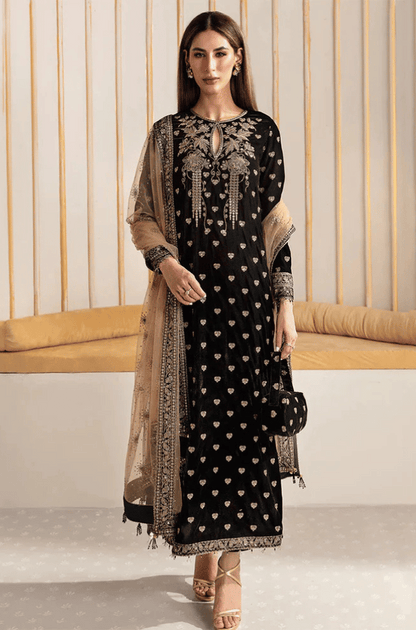 Baroque Embroidered Velvet 3piece suit - BN2020