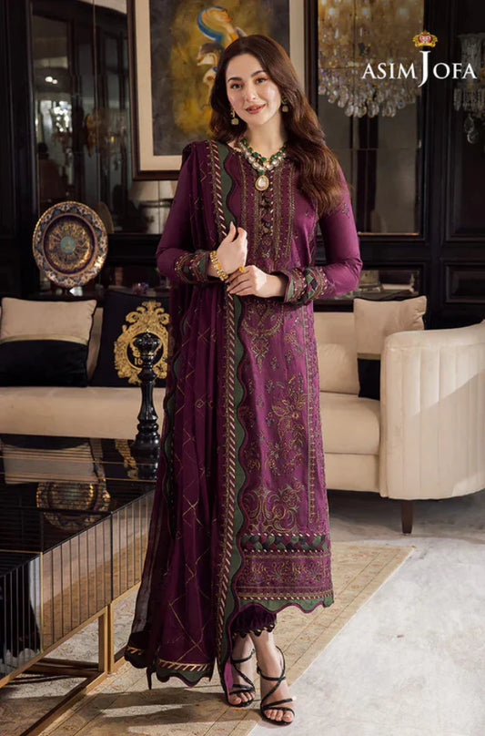 Asim Jofa - Summer 3PC Lawn Embroidered Suit - SB1104