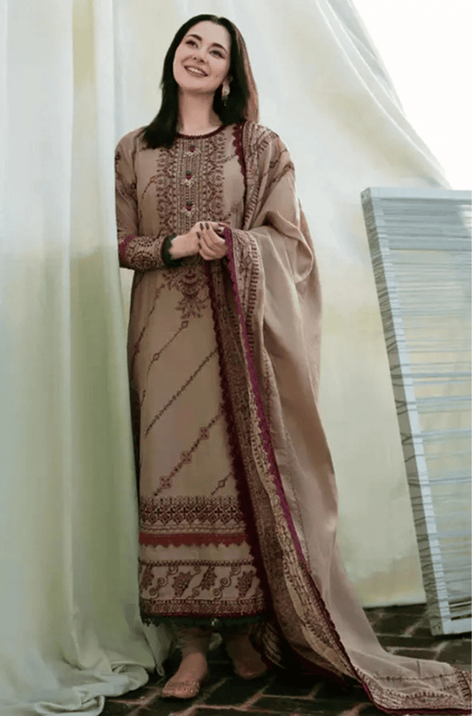 Florent - Winter 3PC Dhanak Embroidered Suit - BN3346