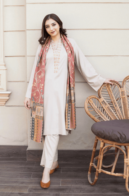 Asling - Winter 3PC Dhanak Embroidered Suit - BN3355