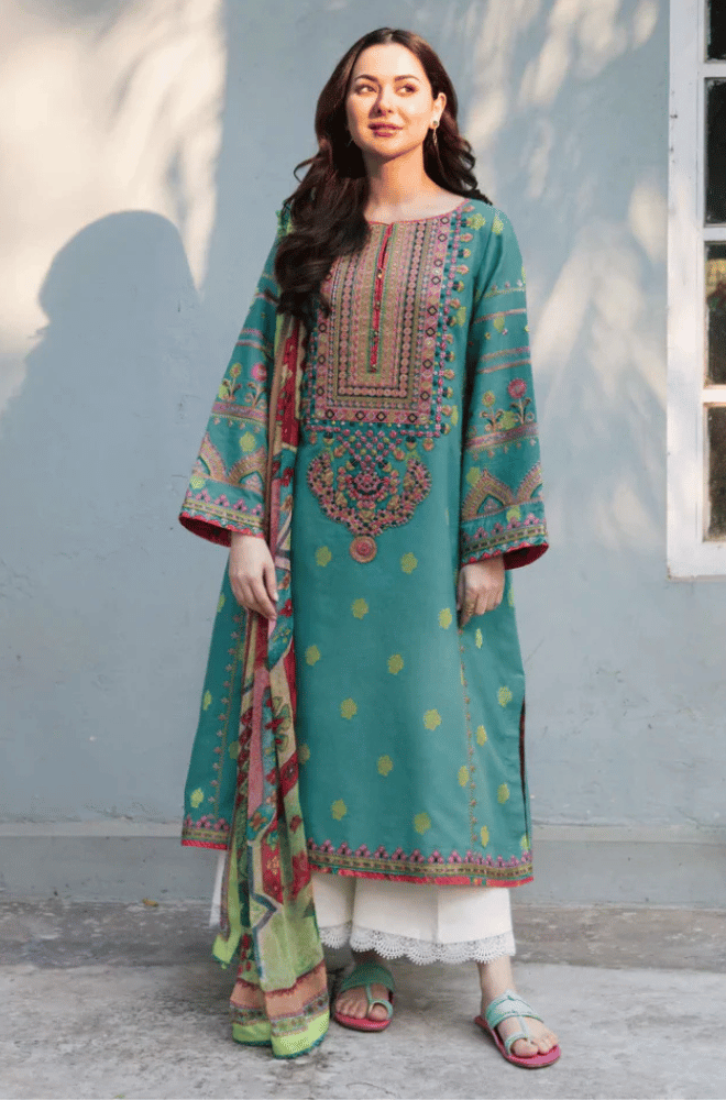 Sapphire - Winter 3PC Dhanak Embroidered Suit - BN3315