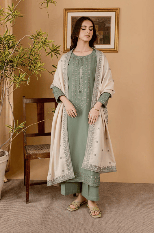 Sobia Nazir - Winter 3PC Dhanak Embroidered Suit - BN3362