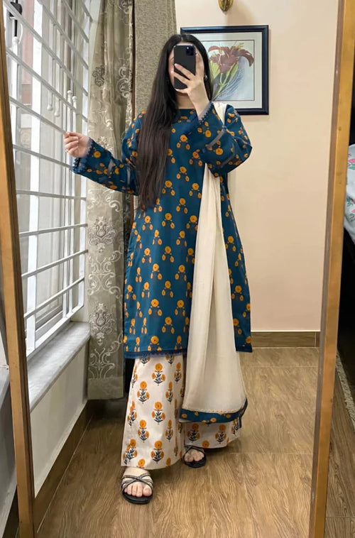 Khaadi - Summer 3PC Lawn Digital Print Dress - SB1152