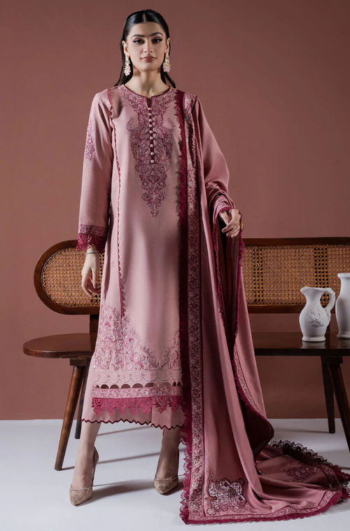 Asim Jofa - Winter 3PC Dhanak Embroidered Suit - BN3384