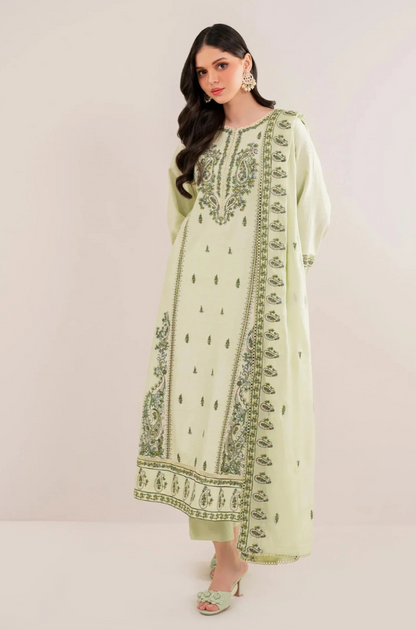 Florent - Winter 3PC Dhanak Embroidered Suit - BN3386