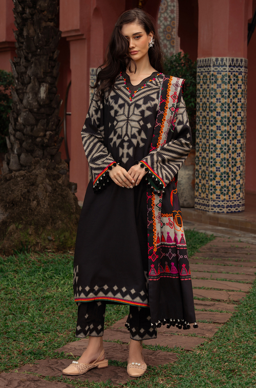 Charizma - Winter 3PC Karandi Digital Print Dress - BN3391