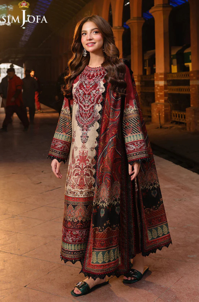 Asim Jofa - Winter 3PC Karandi Digital Print Dress - BN3397