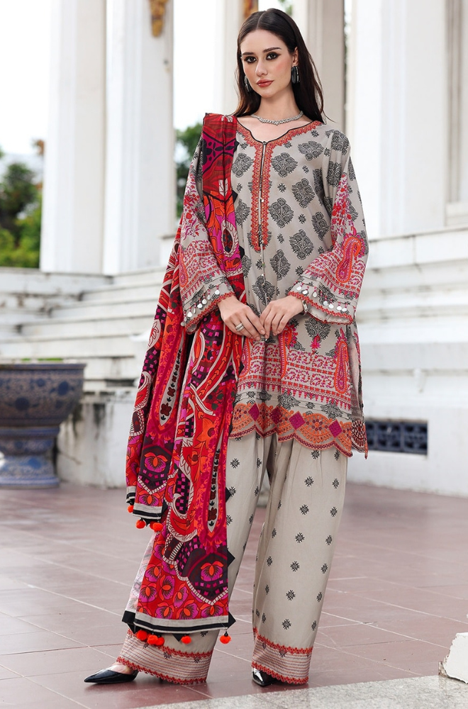 Charizma - Winter 3PC Karandi Digital Print Dress - BN33400