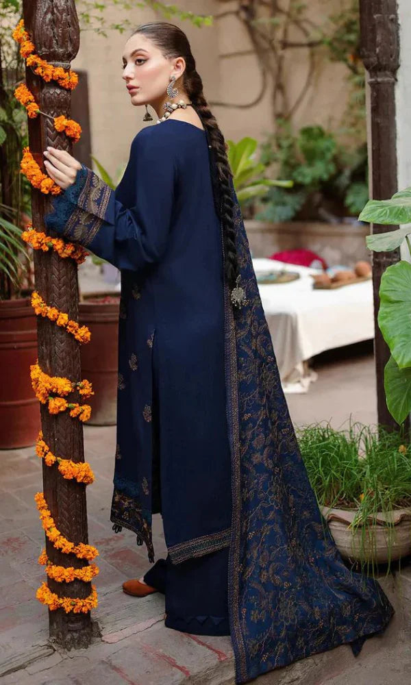 BN509-WINTER 3PC Embroidered Shirt With Heavy Embroidered Dhanak Shawl