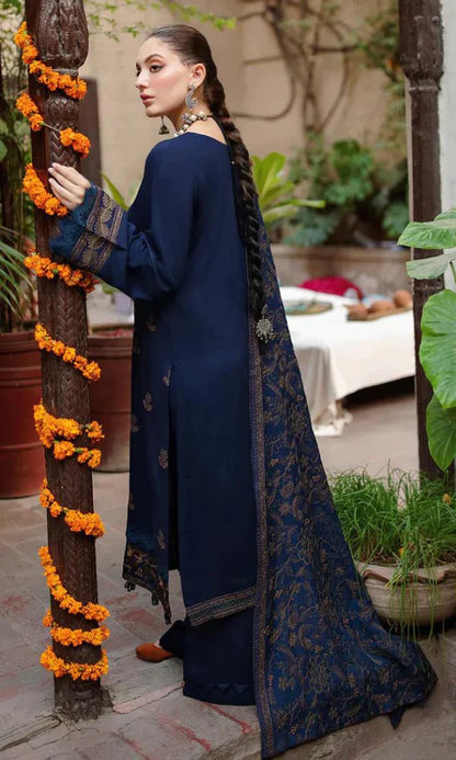 BN509-WINTER 3PC Embroidered Shirt With Heavy Embroidered Dhanak Shawl