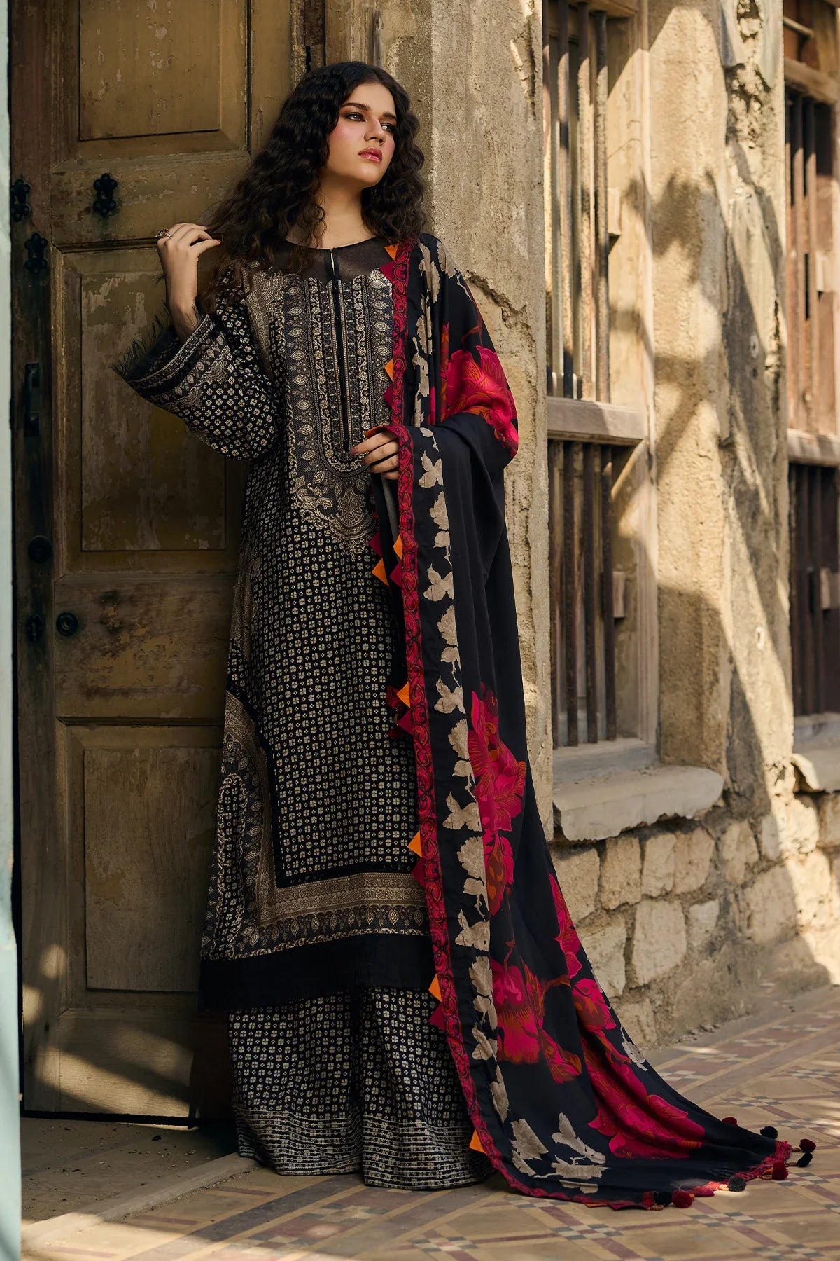 Charizma - Winter 3PC Karandi Digital Print Dress - BN33138