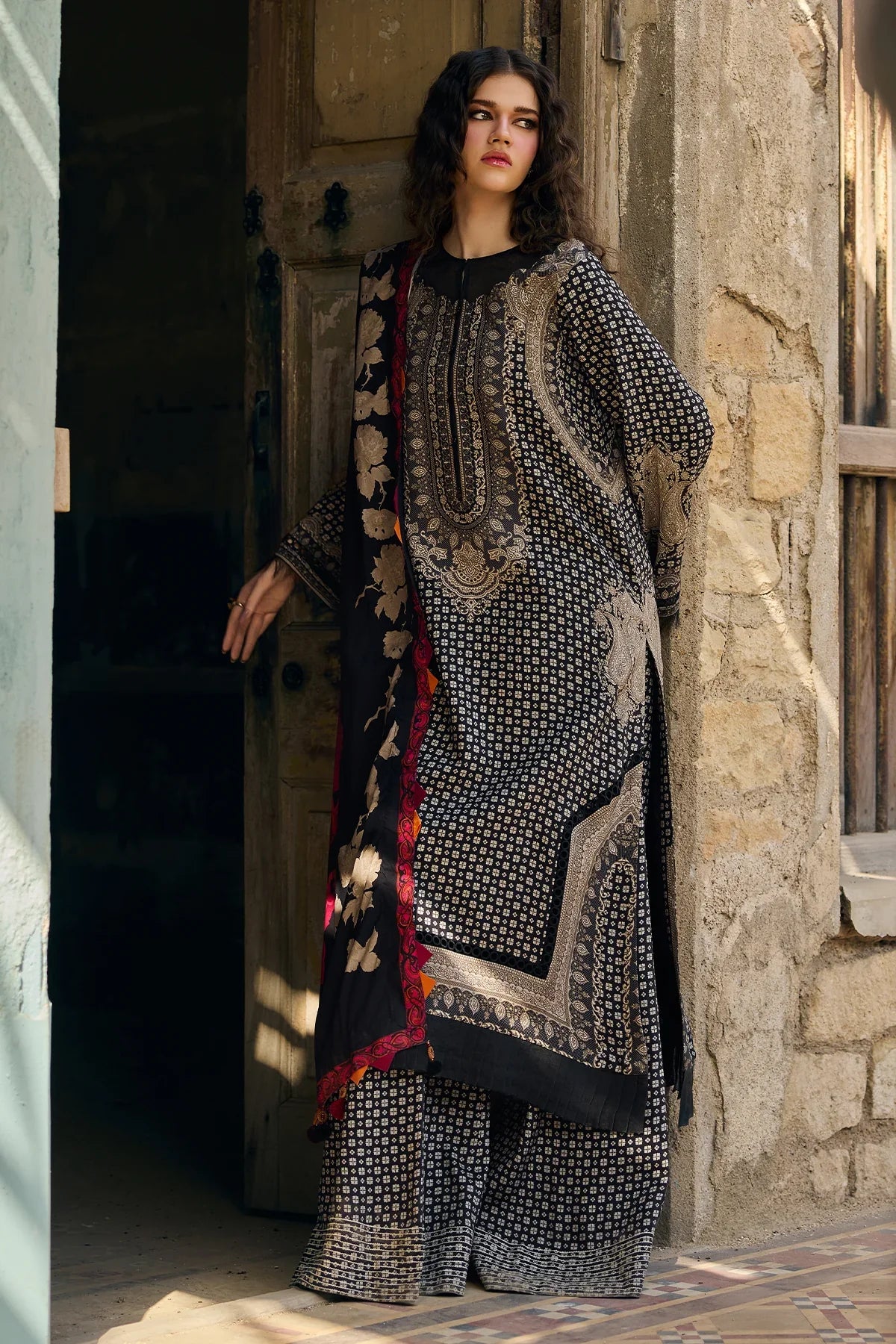 Charizma - Winter 3PC Karandi Digital Print Dress - BN33138