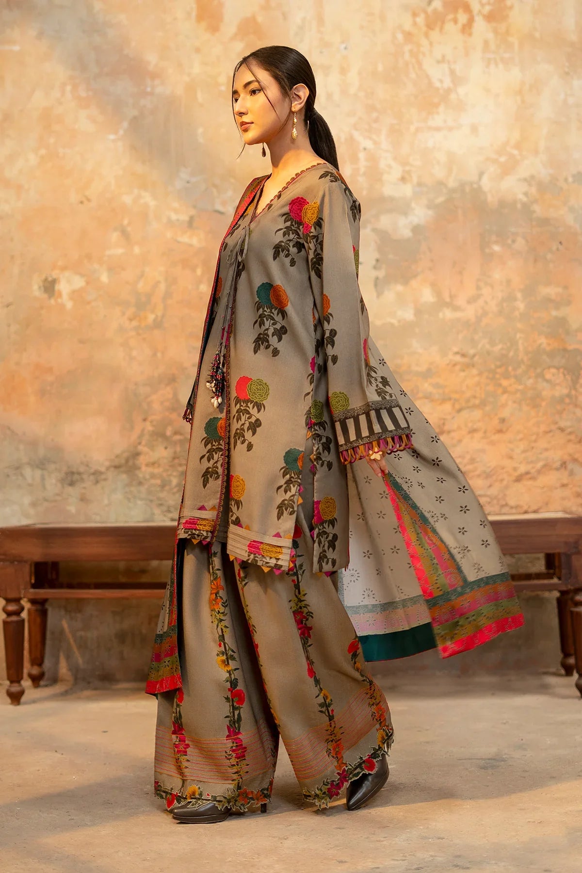 Charizma - Winter 3PC Karandi Digital Print Dress - BN33134