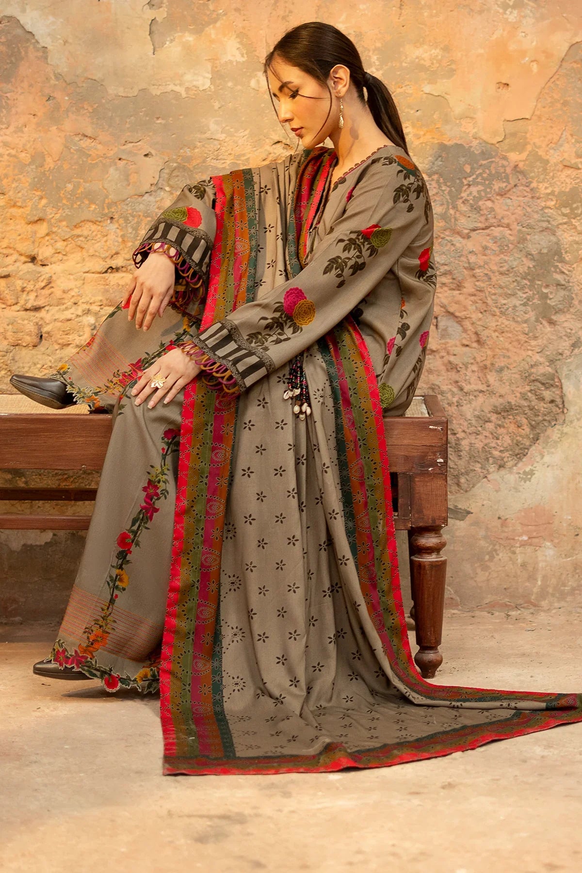 Charizma - Winter 3PC Karandi Digital Print Dress - BN33134