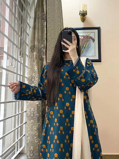 Khaadi - Summer 3PC Lawn Digital Print Dress - SB1152