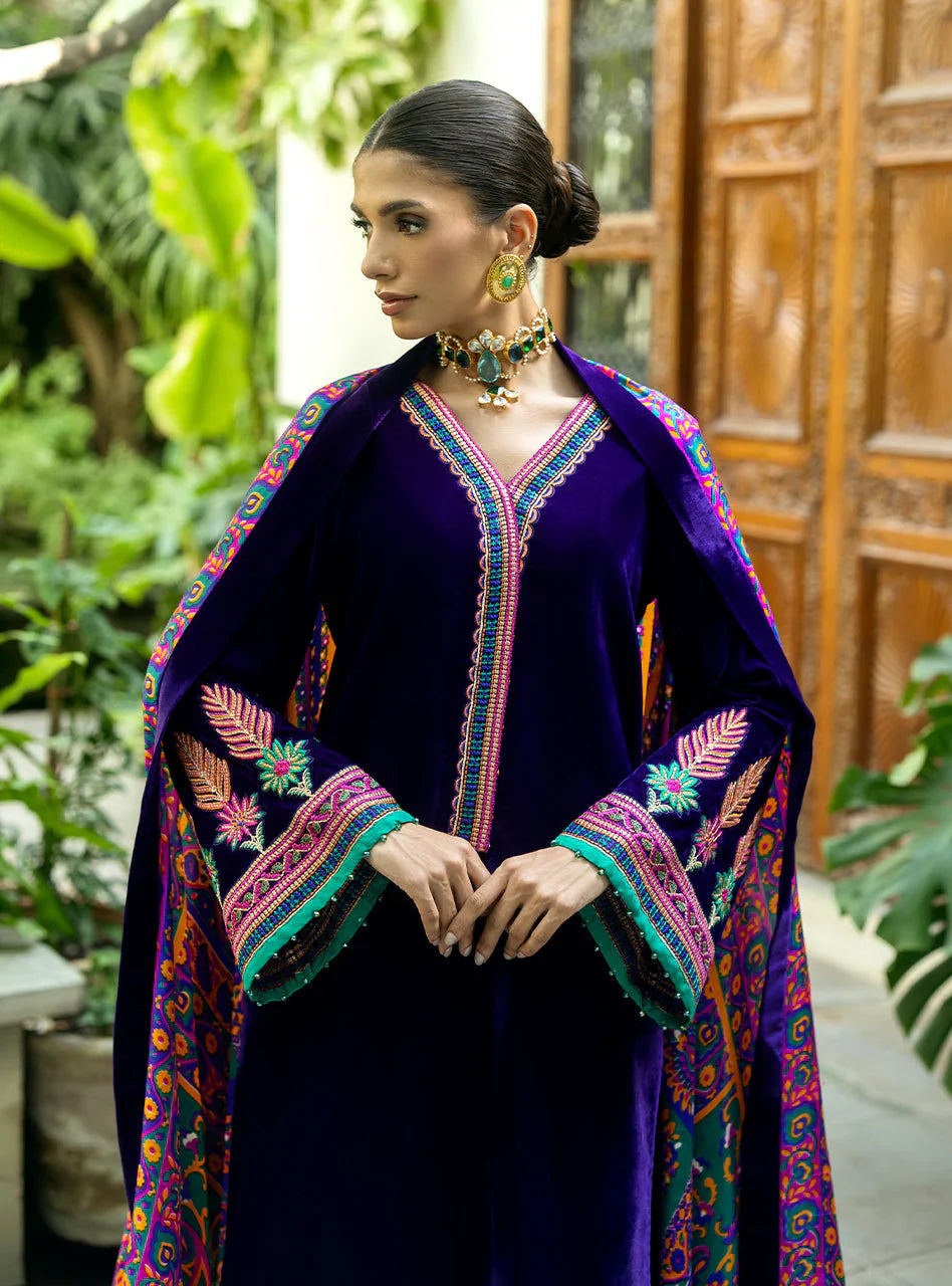 Charizma Embroidered Velvet 3piece suit - BN2016