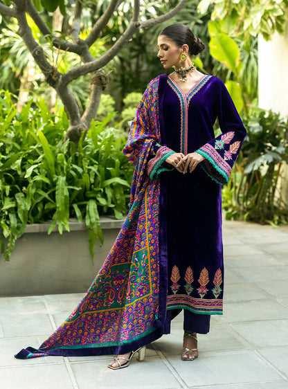 Charizma Embroidered Velvet 3piece suit - BN2016