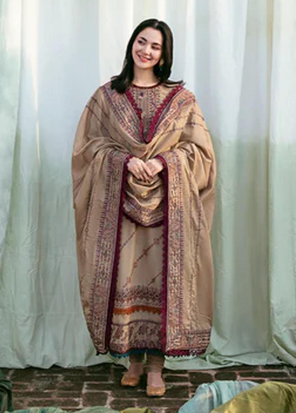 Florent - Winter 3PC Dhanak Embroidered Suit - BN3346