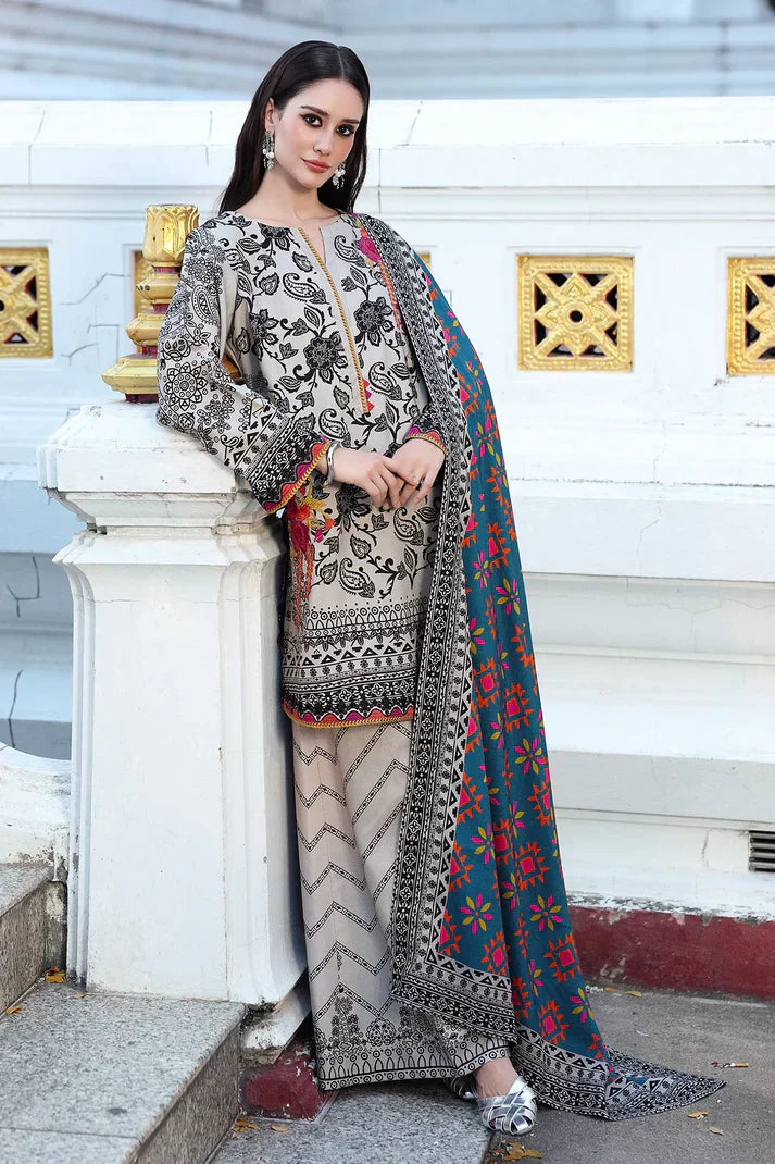 Charizma - Winter 3PC Karandi Digital Print Dress - BN33115