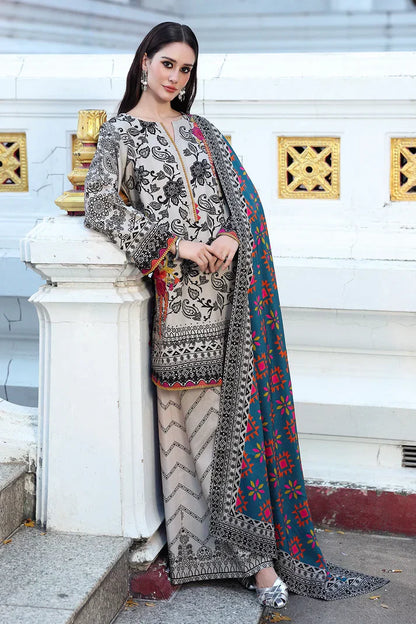 Charizma - Winter 3PC Karandi Digital Print Dress - BN33115
