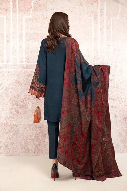 BN582-Winter 3PC Khaddar Embroidered Suit with Printed Wool Shawll