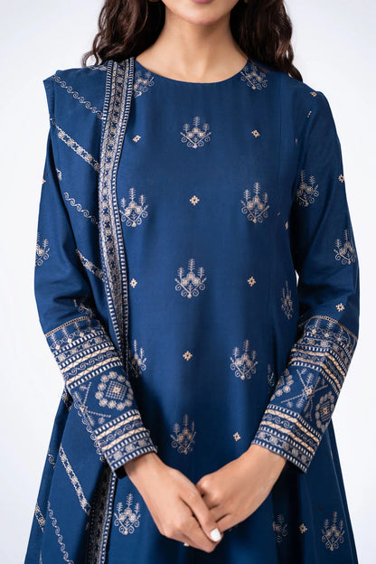 BN578-WINTER 3-Pc Embroidered Dhanak Suit with Heavy Embroidered Dhanak Shawll