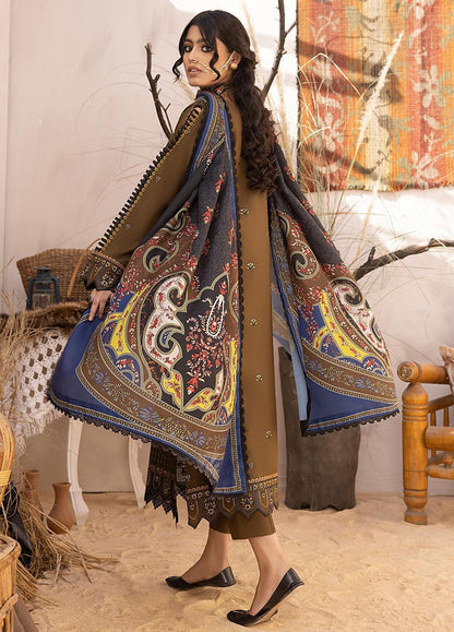 Bin ilyas - Winter 3PC Dhanak Embroidered Suit - BN3351