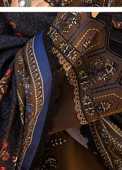 Bin ilyas - Winter 3PC Dhanak Embroidered Suit - BN3351