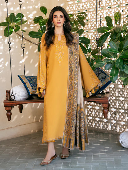 izel - Winter 3PC Dhanak Embroidered Suit - BN33103