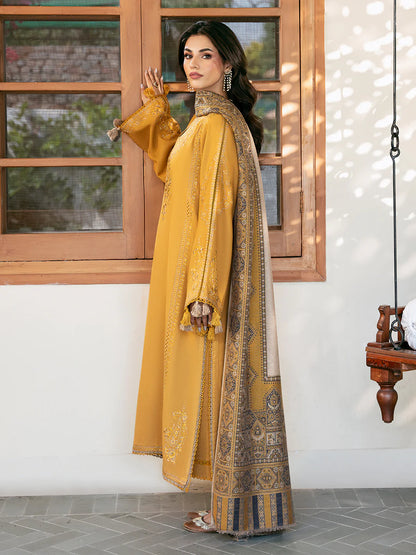 izel - Winter 3PC Dhanak Embroidered Suit - BN33103